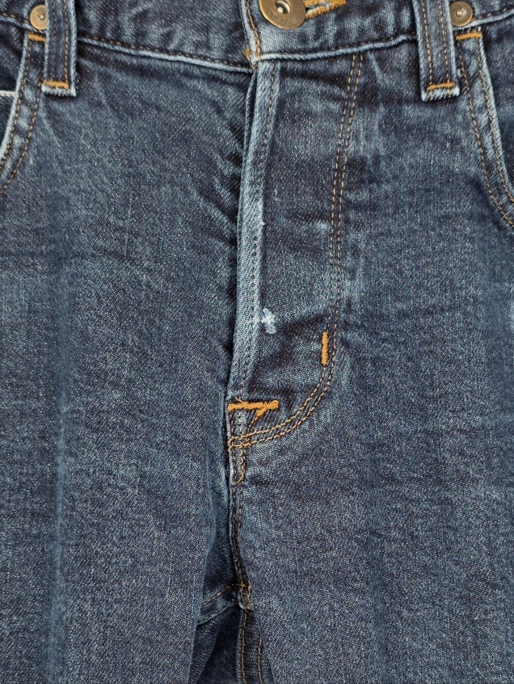 Hudson Blake Slim Straight Selvedge Button Fly Jeans Men 34x31 Dark Wash - Picture 13 of 13